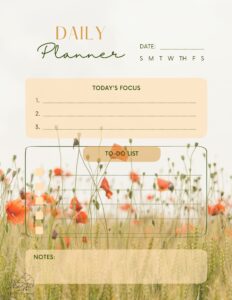 Poppy Field daily weekly monthly planner