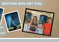 Mother Son Art Fun; Bob Ross Art Challenge