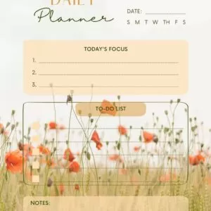 Poppy Field daily weekly monthly planner